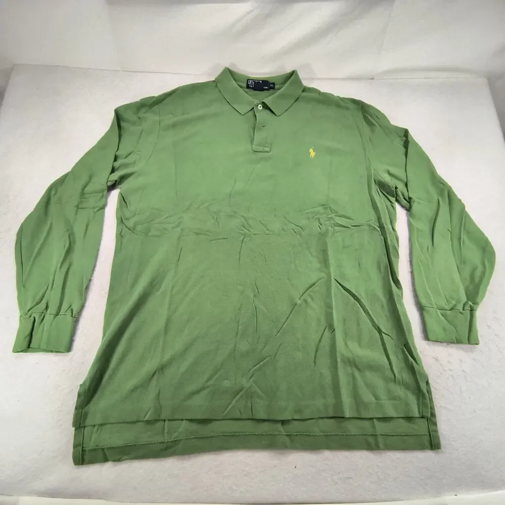 Polo by Ralph Lauren Collared Casual Long Sleeve Polo Shirt Mens Size XL Green
